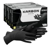 Lot de 300 gants noirs nitriles jetables non stériles sans latex et sans talc pour peaux sensibles, couleur noire, taille S