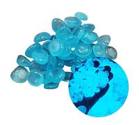 Lot de 300 grandes plantes artificielles pour balcon - Pierres décoratives brillantes - Pour aquarium - Pierres précieuses - Bleu lac - Taille unique
