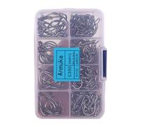 Lot de 300 hameçons de pêche en acier au carbone résistant à la corrosion - Cercles métalliques - Accessoires de pêche durables - Accessoires de pêche barbelés - Accessoires de pêche en eau salée