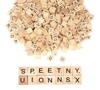 Lot de 300 Lettres en Bois pour Scrabble | Taille 20x18x5 mm, Compatible | avec Jeux de Société | Alphabet Complet A-Z + Chiffres | Idéal pour Apprentissage, Bricolage & Orthographe | Cadeau Éducatif