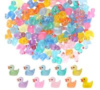 Lot de 300 mini canards lumineux en résine colorée - Petits canards pour bricolage - Pour aquarium, maison de poupée, jardin miniature, artisanat - Décoration de pot DIY - Potting Micro (10 couleurs)