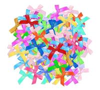 Lot de 300 mini nœuds colorés des deux côtés - Satiné - 3 cm - Décoration DIY pour mariage et cadeaux
