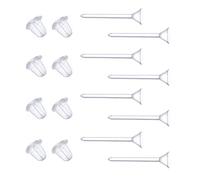 Lot de 300 paires de boucles d'oreilles transparentes à tige et fermoirs de boucles d'oreilles, tête coupante de 3 mm