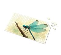Lot de 300 panneaux décoratifs pour bar - Libellule bleue sur une branche - Puzzle amusant - Panneaux de rue - Décoration de grotte d'homme