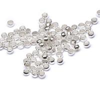 LOT DE 300 PERLES A ECRASER RONDES METAL ARGENTE CLAIR DIAMETRE 2 mm - CREATION PERLES