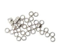 LOT DE 300 PERLES A ECRASER RONDES METAL ARGENTE DIAMETRE 2 mm - CREATION PERLES