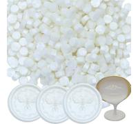 Lot de 300 perles de cire à cacheter octogonales pour invitations, cartes, enveloppes, paquets de vin, emballages cadeaux (blanc nacré)