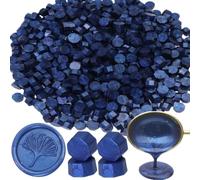Lot de 300 perles de cire à cacheter octogonales pour invitations, cartes, enveloppes, paquets de vin, emballages cadeaux (bleu marine)