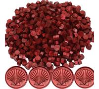 Lot de 300 perles de cire à cacheter octogonales pour invitations, cartes, enveloppes, paquets de vin, emballages cadeaux (rouge feu)