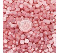 Lot de 300 perles de cire à cacheter octogonales pour invitations, cartes, enveloppes, paquets de vin, emballages cadeaux (rose perle)