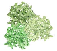 Lot de 300 perles de feuilles vertes, perles de feuilles vertes percées, perles faites à la main avec dégradé de couleur, perles de fil, pendentifs de bijoux polyvalents