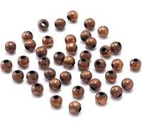 Lot de 300 perles d'espacement rondes en cuivre antique de 3 mm pour la fabrication de bijoux, accessoires et assortiments de fournitures de perles