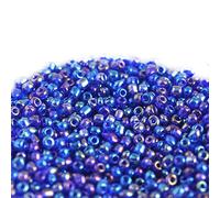 Lot de 300 perles lumineuses en verre - Trou rond - Mode d'emploi (français non garanti) - Accessoires de bricolage - Bleu