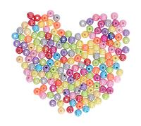 Lot de 300 perles rondes en acrylique multicolores pastel de 8 mm, idéales pour la fabrication de bijoux, d'objets d'art ou de décorations