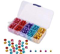 Lot de 300 Petites clochettes colorées avec boîte de Rangement, Petites Cloches en métal pour Loisirs créatifs avec boîte de Rangement en 5 Couleurs pour Noël 8mm
