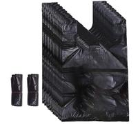 Lot de 300 petits sacs poubelle hygiéniques pour femme - Sacs poubelle pour salle de bain, serviettes hygiéniques, ordures - Sacs en plastique avec poignées pour la maison, la cuisine - Noir