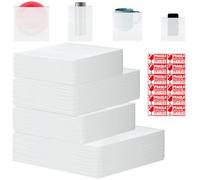 Lot de 300 pochettes d'emballage en mousse pour emballage de déménagement avec feuille d'étiquettes fragiles, 4 tailles, matériau d'emballage pour le transport, fournitures de déménagement, cuisine