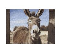 Lot de 300 puzzles amusants en forme d'âne personnalisés en bois pour adultes - Puzzle photo artistique à suspendre au mur pour anniversaire, mariage, Saint-Valentin, anniversaire de mariage
