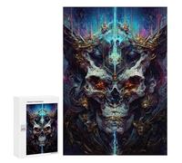 Lot de 300 puzzles pour adolescents Crâne Majesty Digital Artwork Puzzle pour adultes Jeux de réflexion Cadeaux pour femmes Cadeaux uniques pour anniversaire et Noël 300 pièces