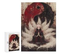 Lot de 300 puzzles pour adolescents Kitsune avec Yin Yang - Jeu familial - Décoration de la maison - 300 pièces