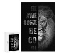 Lot de 300 puzzles pour adolescents Lion Be Awesome Be Cool Puzzle pour adultes Jeu d'ingéniosité Décoration de la maison Cadeaux pour réduire le stress