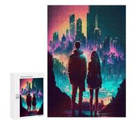 Lot de 300 puzzles pour adolescents Néon Night Dream for Two Puzzles pour Adultes Jeux Amusants Vacances à la Maison Passe-temps Entraînement du cerveau 300 pièces