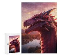 Lot de 300 puzzles pour adolescents Red Ruby Dragon Puzzles pour Adultes Jeu familial Décoration de la maison pour anniversaire, Noël 300 pièces