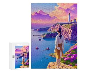 Lot de 300 puzzles pour adolescents Seaside Lighthouse Dreamscape pour adultes, jeux de relaxation, cadeaux pour femmes, cadeaux pour amis et familles 300 pièces