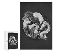 Lot de 300 puzzles pour adolescents Yin Yang Bonsaï Dragon Puzzles pour adultes Jeu à main Assemblage de motifs Cadeaux uniques pour anniversaire et Noël 300 pièces
