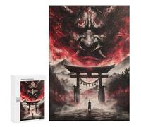 Lot de 300 puzzles pour adultes - Evil Torii Gate Oni Mask - Puzzle pour adultes - Jeu de puzzle - Cadeau d'anniversaire - Difficile et difficile - 300 pièces