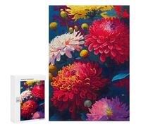 Lot de 300 puzzles pour adultes Fleurs Maman Chrysanthème Puzzle pour adultes - Jeu de réflexion, compétition de vitesse, jeu difficile, idée cadeau 300 pièces