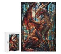 Lot de 300 puzzles pour adultes Stained Treasure Dragon Jeu familial analyse et logique Interaction entre parents et enfants 300 pièces