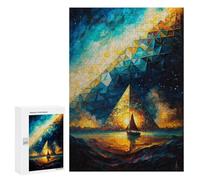 Lot de 300 puzzles pour adultes Triangle Pyramid Painting Puzzle pour Adultes Jeu d'ingéniosité mais amusant et cadeaux humoristiques pour amis et famille 300 pièces