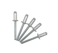 Lot de 300 rivets aveugles 4,8 x 10 mm à tête bombée type ouvert DIN 7337 en aluminium et mandrin en acier rivets pop (300, 4,8 x 10 mm)