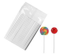 Lot de 300 sachets à cake pop, bâtonnets de sucettes, attaches à pain, attaches de sac, 300 pièces (bâton blanc)