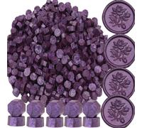 Lot de 300 sceaux de cire octogonaux pour invitations, cartes, enveloppes, paquets de vin, emballages cadeaux (violet)