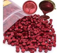 Lot de 300 sceaux de cire octogonaux pour scellement de peinture vintage et pour lettres, invitations, cartes, paquets cadeaux (nouveau bordeaux)