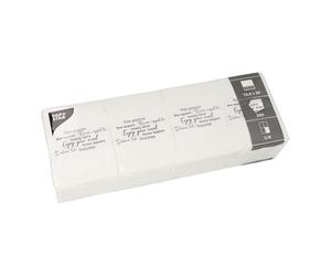 Lot de 300 serviettes à goûter « Daily Collection » - Pliées en 4-24 x 16,5 cm - Blanches - « Enjoy your Meal »