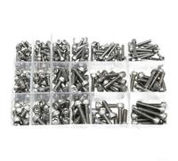 Lot de 300 vis à tête cylindrique en acier inoxydable de qualité 304 avec tailles M5, boulons à tête cylindrique pour assemblage de meubles, réparation de machines et projets de bricolage