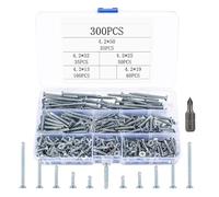 Lot de 300 vis auto-taraudeuses à tête fraisée cruciforme M4.2, longueur 13 à 50 mm, vis autotaraudeuses avec boîte de rangement