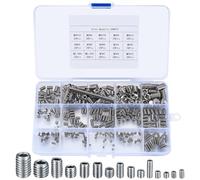 Lot de 300 vis sans tête hexagonales M2.5 M3 M4 M5 M6 M8 Vis à tête hexagonale avec clés Allen pour poignée de porte, poignée de porte, support (argenté)