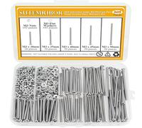 Lot de 305 rondelles M3 x 30/35/40/45/50 mm - Vis à métaux longues M3 M3 - Vis à tête cylindrique cruciforme M3 - Écrous et rondelles - Assortiment de vis en acier inoxydable 304 - Entièrement filetés