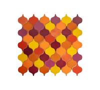 Lot de 31 carreaux de mosaïque arabesques faits à la main - Motif coucher de soleil arabesque - Pour cuisine, mur arrière de cuisine et salle de bain - 15 x 12 cm