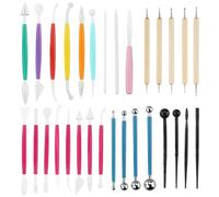 Lot de 31 outils de décoration de gâteaux, outils de fondant, outil en argile polymère, outils de sculpture d'argile à modeler pour la poterie, l'argile à modeler pour la fabrication de céramique, de