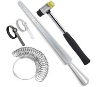 Lot de 31 outils de mesure de baguier en métal pour bagues lâches Outil en aluminium avec jauge de bague Taille US 1 à 13, Taille des doigts Baguette Fil Wrap Anneaux Outils Kit de fabrication de