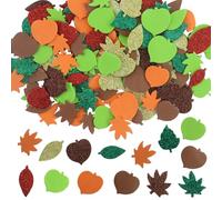 Lot de 315 autocollants d'automne - Feuilles d'automne - Autocollants décoratifs - Feuilles scintillantes - Mousse autocollante - Autocollants d'automne - Kit de bricolage - Décoration d'automne