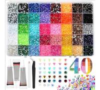 Lot De 32 000 Strass En RéSine Pour CréEr Des Bijoux éBlouissants-3 Mm,Bedazzling Kit Avec 3 Colles De 10 Ml,Kit Strass ColoréS Pour Travaux Manuels,Nails Kits CréEr Des Bijoux éBlouissants,VêTements