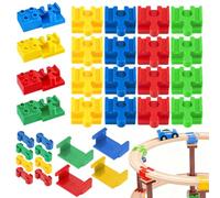 Lot de 32 adaptateurs de rail en bois pour trains en bois, connecteurs de rail en bois, connecteurs de rail en plastique, accessoires pour modèles de trains