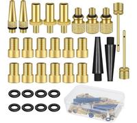 Lot de 32 adaptateurs de valve de vélo, AV DV SV, adaptateur de valve de vélo, kit d'accessoires pour toutes les pompes à vélo,