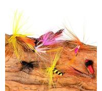 Lot de 32 appâts nymphes pour pêche à la mouche avec imitation réaliste de ravageurs volants pour la truite dans des ruisseaux transparents (couleur B)